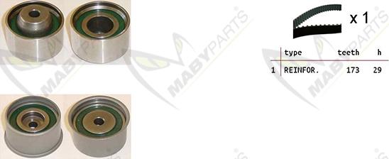 Mabyparts OBK010482 - Zobsiksnas komplekts adetalas.lv