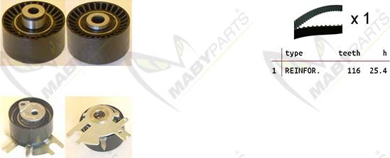 Mabyparts OBK010074 - Zobsiksnas komplekts adetalas.lv