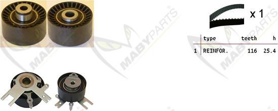 Mabyparts OBK010108 - Zobsiksnas komplekts adetalas.lv