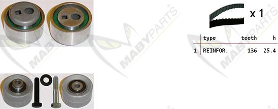 Mabyparts OBK010139 - Zobsiksnas komplekts adetalas.lv