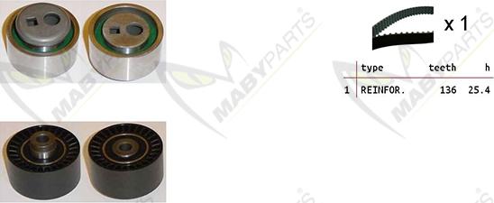 Mabyparts OBK010219 - Zobsiksnas komplekts adetalas.lv