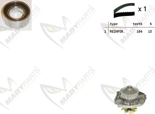 Mabyparts OBKWP0093 - Ūdenssūknis + Zobsiksnas komplekts adetalas.lv