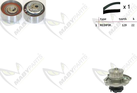 Mabyparts OBKWP0050 - Ūdenssūknis + Zobsiksnas komplekts adetalas.lv