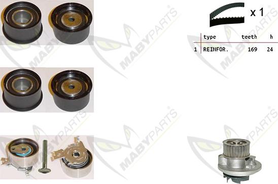 Mabyparts OBKWP0146 - Ūdenssūknis + Zobsiksnas komplekts adetalas.lv