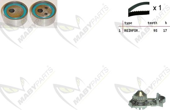 Mabyparts OBKWP0147 - Ūdenssūknis + Zobsiksnas komplekts adetalas.lv