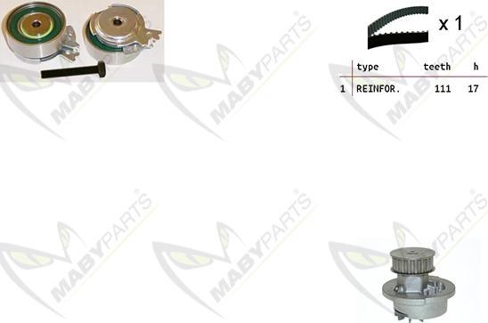 Mabyparts OBKWP0106 - Ūdenssūknis + Zobsiksnas komplekts adetalas.lv