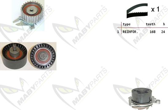 Mabyparts OBKWP0114 - Ūdenssūknis + Zobsiksnas komplekts adetalas.lv