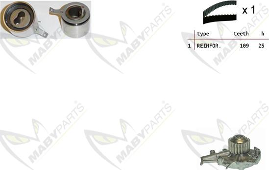 Mabyparts OBKWP0127 - Ūdenssūknis + Zobsiksnas komplekts adetalas.lv