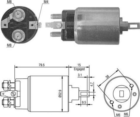 Magneti Marelli 940113050421 - Ievilcējrelejs, Starteris adetalas.lv