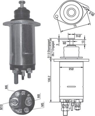 Magneti Marelli 940113050305 - Ievilcējrelejs, Starteris adetalas.lv