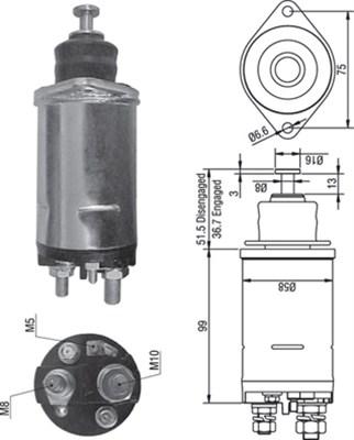 Magneti Marelli 940113050296 - Ievilcējrelejs, Starteris adetalas.lv