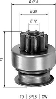 Magneti Marelli 940113020185 - Zobrats, Starteris adetalas.lv