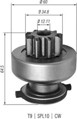 Magneti Marelli 940113020349 - Zobrats, Starteris adetalas.lv