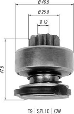 Magneti Marelli 940113020329 - Zobrats, Starteris adetalas.lv