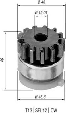 Magneti Marelli 940113020294 - Zobrats, Starteris adetalas.lv