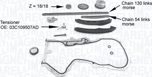 Magneti Marelli 341500001210 - Sadales vārpstas piedziņas ķēdes komplekts adetalas.lv