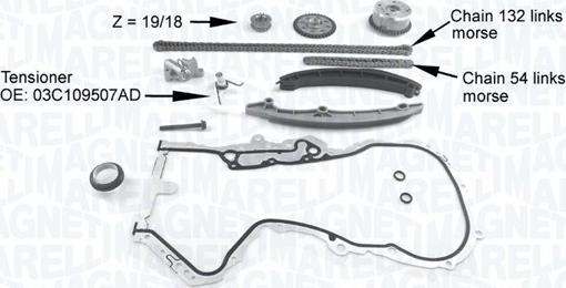 Magneti Marelli 341500001220 - Sadales vārpstas piedziņas ķēdes komplekts adetalas.lv