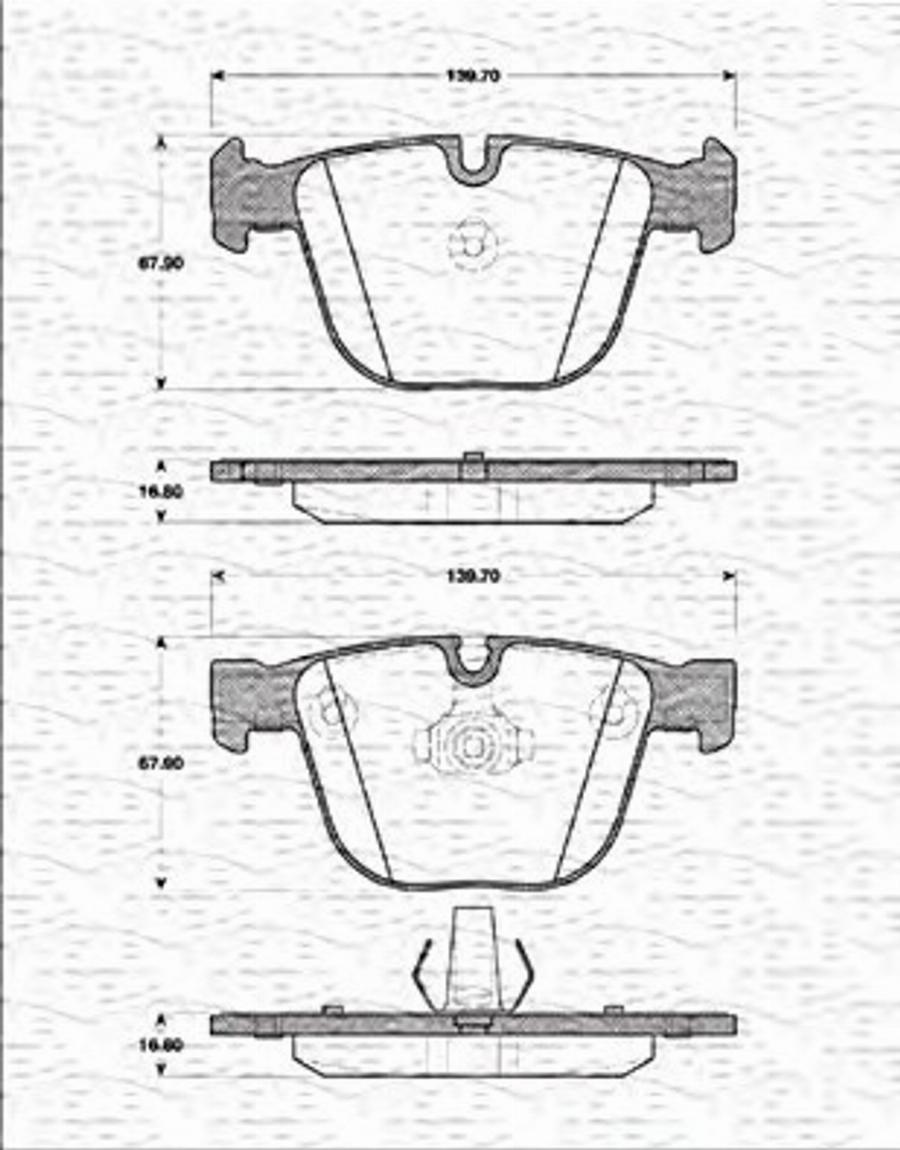 Magneti Marelli 363702161334 - Bremžu uzliku kompl., Disku bremzes adetalas.lv