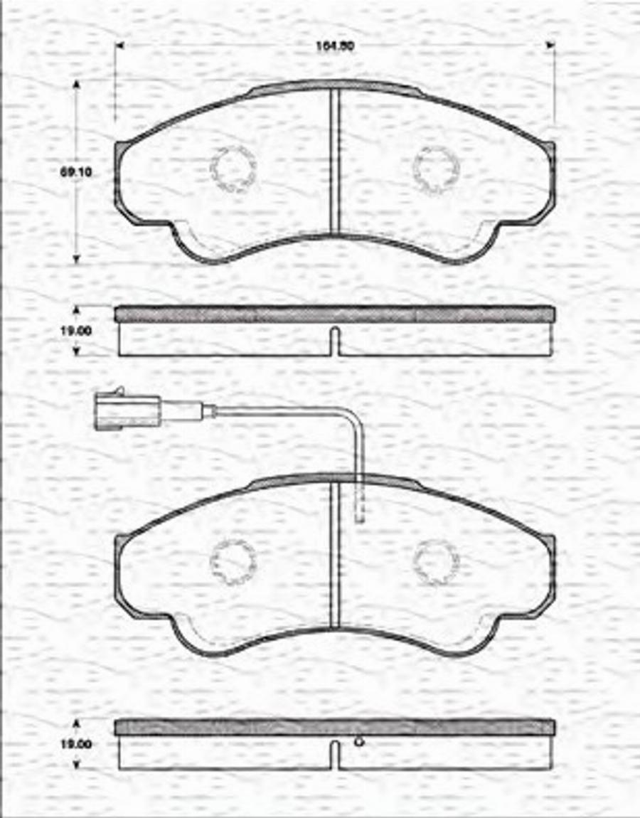 Magneti Marelli 363702161240 - Bremžu uzliku kompl., Disku bremzes adetalas.lv