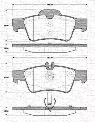 Magneti Marelli 363702161281 - Bremžu uzliku kompl., Disku bremzes adetalas.lv