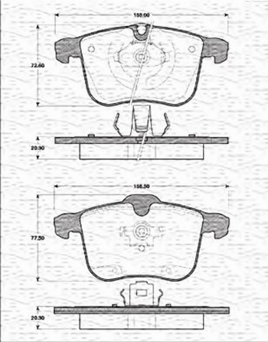 Magneti Marelli 363702161282 - Bremžu uzliku kompl., Disku bremzes adetalas.lv