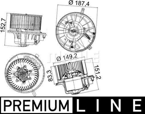 MAHLE AB 149 000P - Salona ventilators adetalas.lv