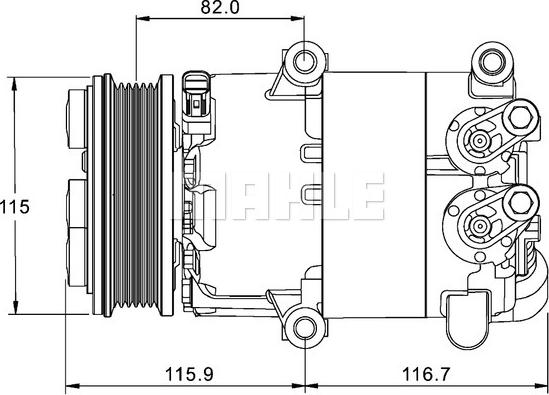 MAHLE ACP 1332 000P - Kompresors, Gaisa kond. sistēma adetalas.lv