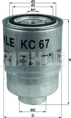 MAHLE KC 67 - Degvielas filtrs adetalas.lv