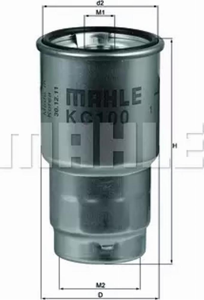 MAHLE KC 100D - Degvielas filtrs adetalas.lv