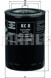 MAHLE KC 8 - Degvielas filtrs adetalas.lv