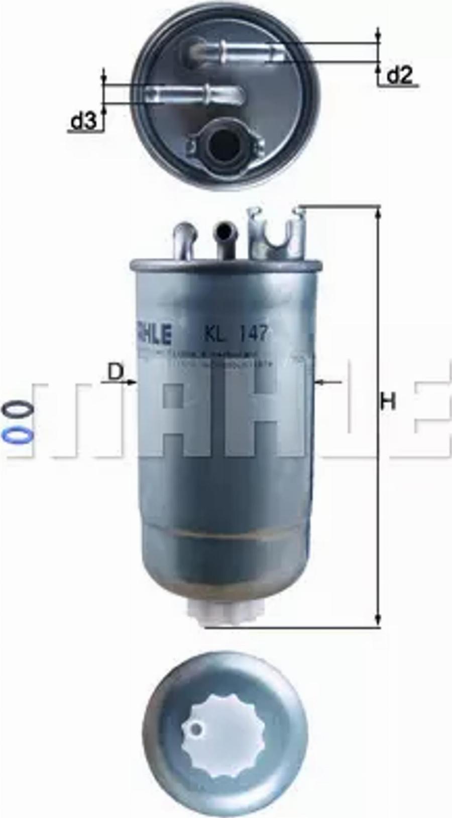 MAHLE KL 147D - Degvielas filtrs adetalas.lv