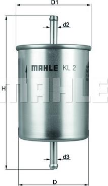 MAHLE KL 2 - Degvielas filtrs adetalas.lv