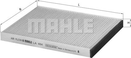 MAHLE LA 484 - Filtrs, Salona telpas gaiss adetalas.lv