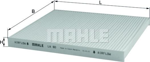 MAHLE LA 60 - Filtrs, Salona telpas gaiss adetalas.lv