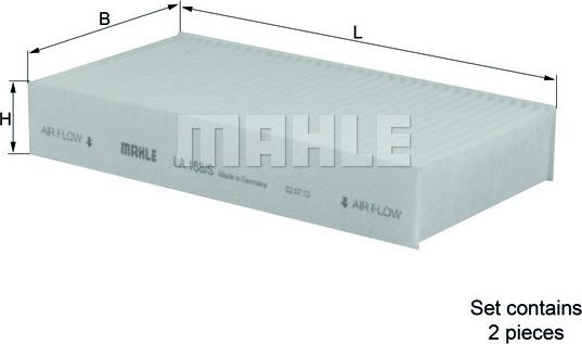 MAHLE LA 168/S - Filtrs, Salona telpas gaiss adetalas.lv