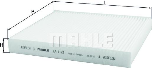 MAHLE LA 1123 - Filtrs, Salona telpas gaiss adetalas.lv