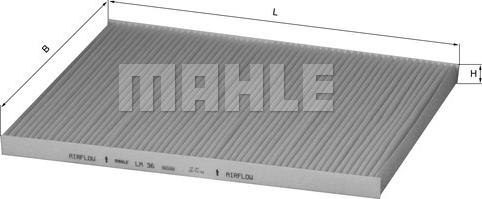 MAHLE LA 36 - Filtrs, Salona telpas gaiss adetalas.lv