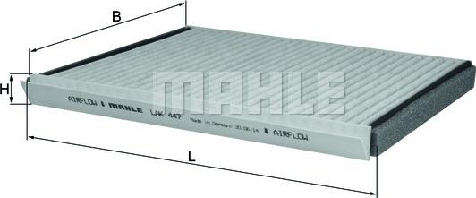 MAHLE LAK 447 - Filtrs, Salona telpas gaiss adetalas.lv