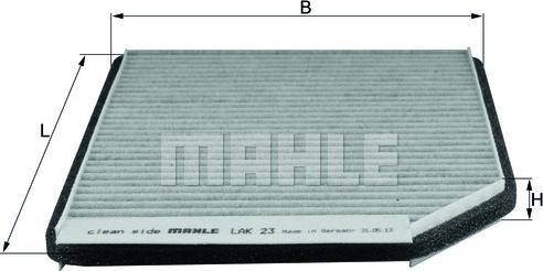 MAHLE LAK 23 - Filtrs, Salona telpas gaiss adetalas.lv