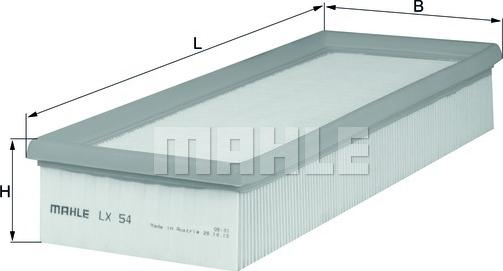 MAHLE LX 54 - Gaisa filtrs adetalas.lv