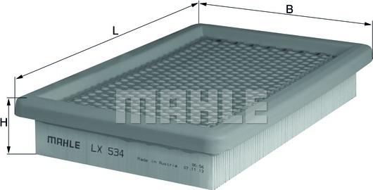 MAHLE LX 534 - Gaisa filtrs adetalas.lv