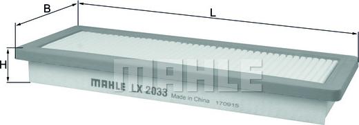 MAHLE LX 2033 - Gaisa filtrs adetalas.lv