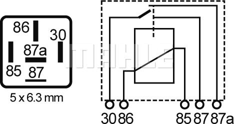 MAHLE MR 76 - Relejs, Darba strāva adetalas.lv