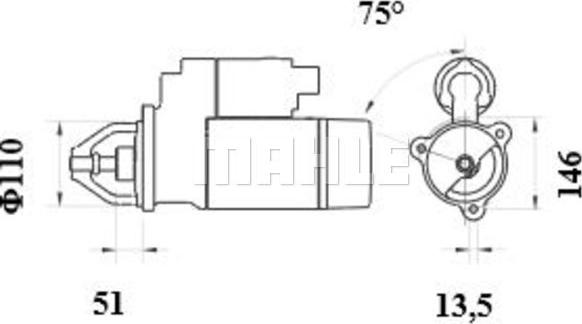 MAHLE MS 462 - Starteris adetalas.lv