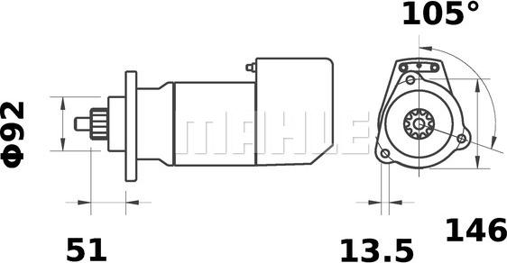 MAHLE MS 521 - Starteris adetalas.lv