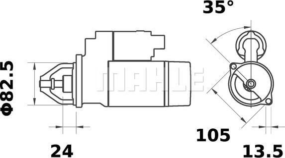 MAHLE MS 190 - Starteris adetalas.lv