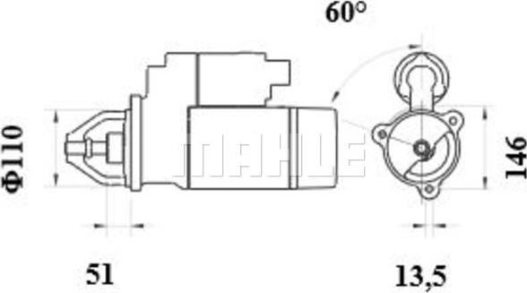 MAHLE MS 104 - Starteris adetalas.lv