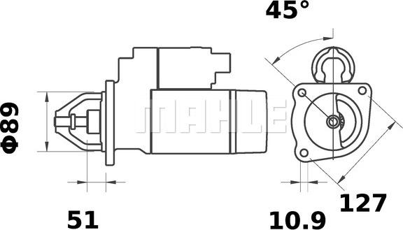 MAHLE MS 1195 - Starteris adetalas.lv