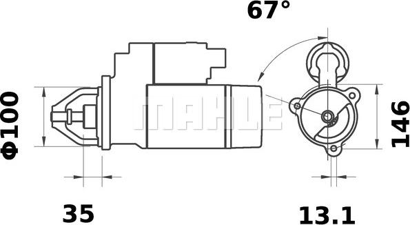 MAHLE MS 185 - Starteris adetalas.lv