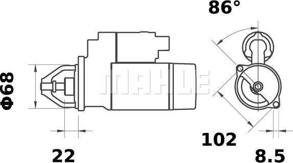 MAHLE MS 120 - Starteris adetalas.lv